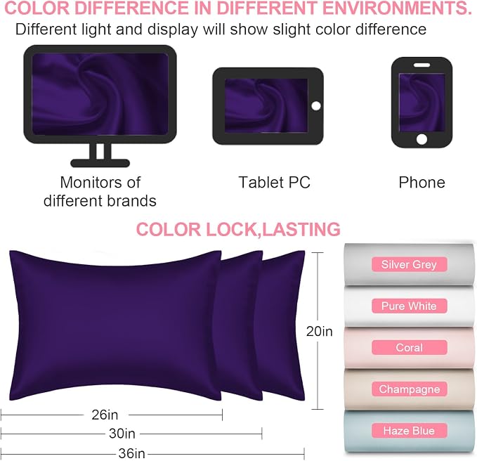 Silk Pillow Cases 2 Pack Queen Size - Image 7