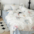 Nayoroom Butterfly Duvet Cover Queen Size Reversible Blue White Gingham Bedding by Nayoroom