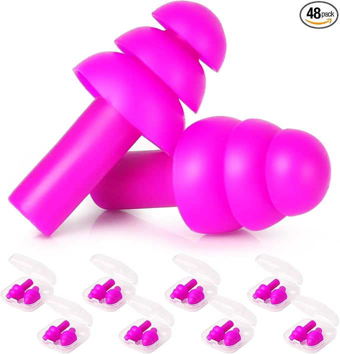 24 Pair Rose Red Ear Plugs by AIOMOB