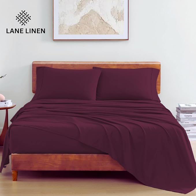 LANE LINEN 100% Organic Cotton Eco Friendly Full Size Bed Sheets, Mercerized - Image 2