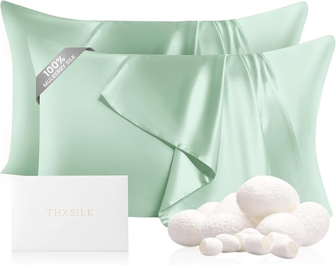 THXSILK Set of 2 Silk Pillowcase by THXSILK