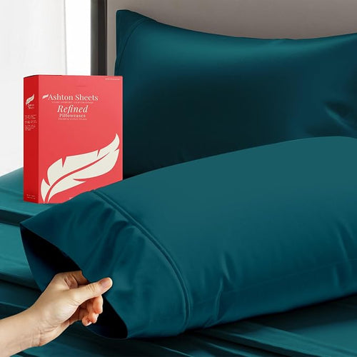 100% Egyptian Cotton King Pillow Case Set of 2 by AshtonSheets