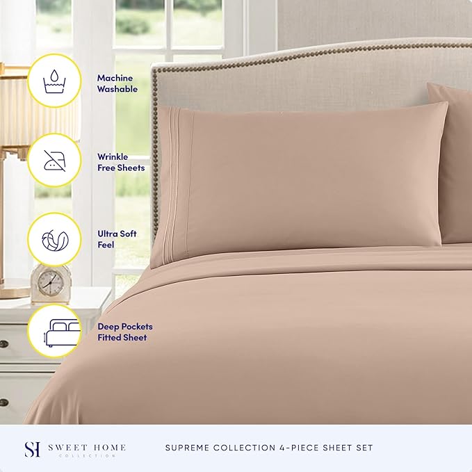 Twin XL Sheets - Breathable Luxury Sheets - 1800 Supreme Collection Extra Soft - Image 2