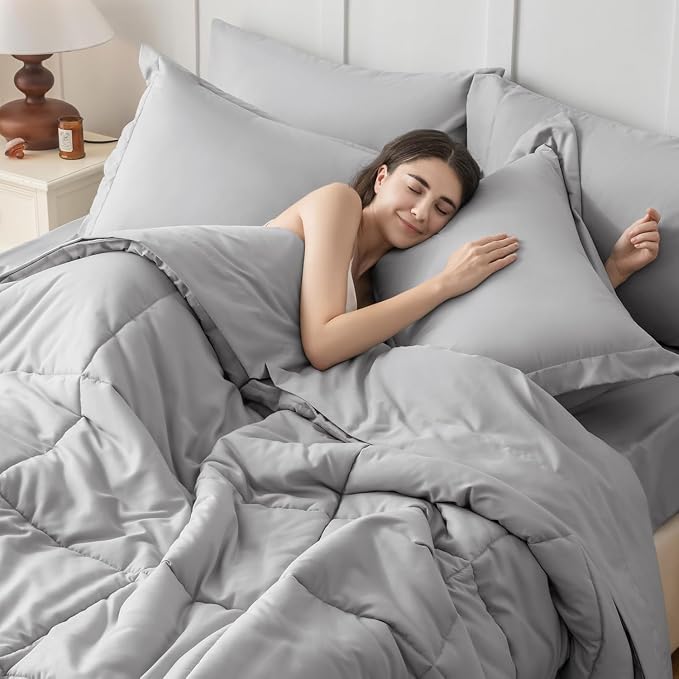 JOLLYVOGUE Twin Comforter Set, Ultra-Soft Bed in a Bag Twin Size 5 Pieces - Image 7