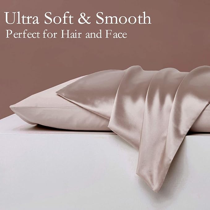 JOGJUE Silk Pillowcase Set, 2 Pack, 100% Mulberry Silk, Hypoallergenic - Image 2