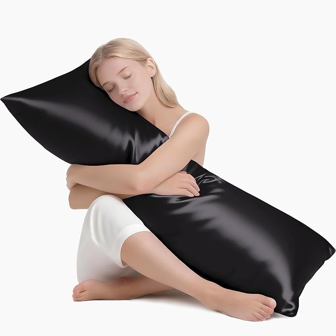 MR&HM Satin Body Pillow Cover, Soft and Breathable Body Pillow Case by MRHM