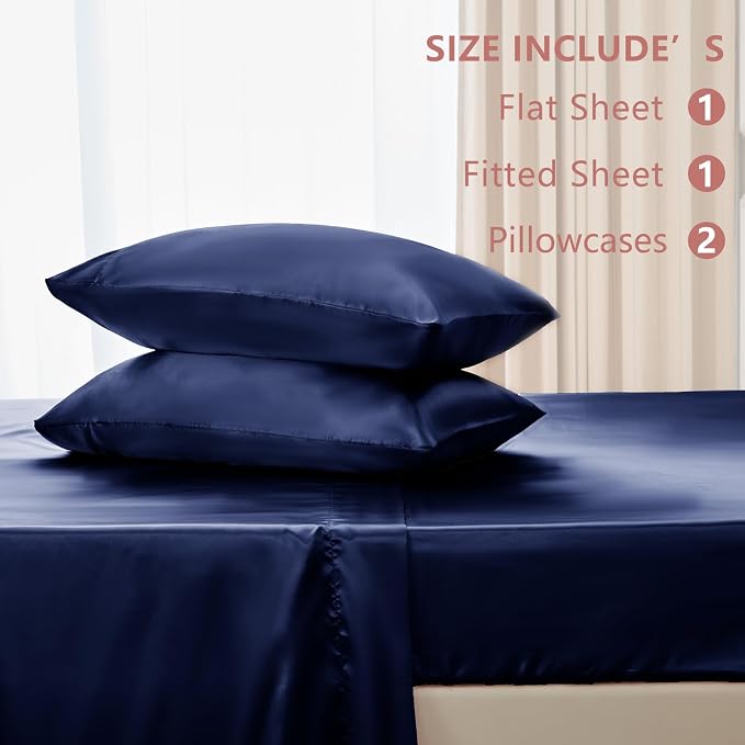 CozyLux Satin Sheets Queen Size Bed Set - Image 6