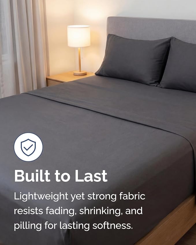 Lightweight 4 Piece Bed Sheet Set King Size - Image 4