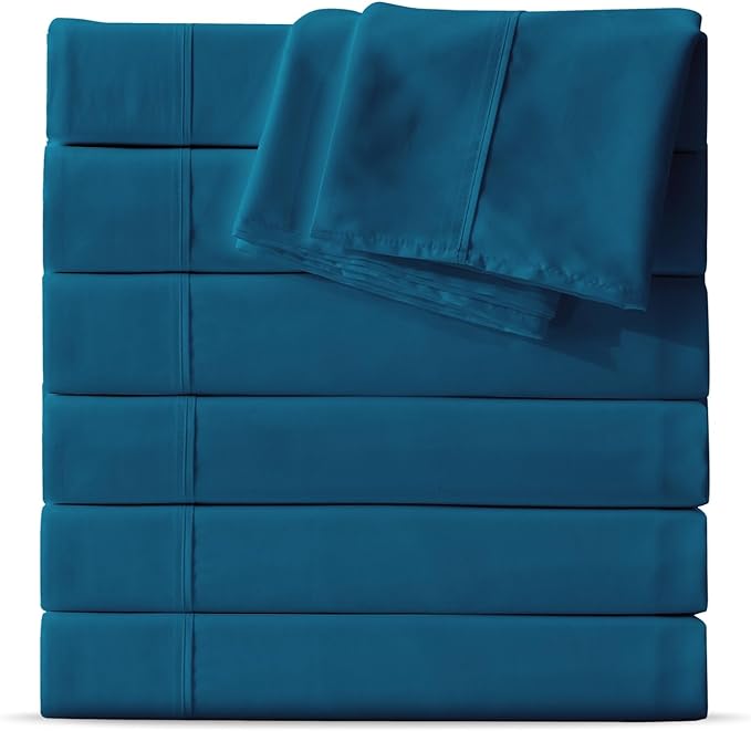Maple&Stone Queen Flat Sheet 6 Pack, Premium Soft & Breathable, Brushed by MapleStone