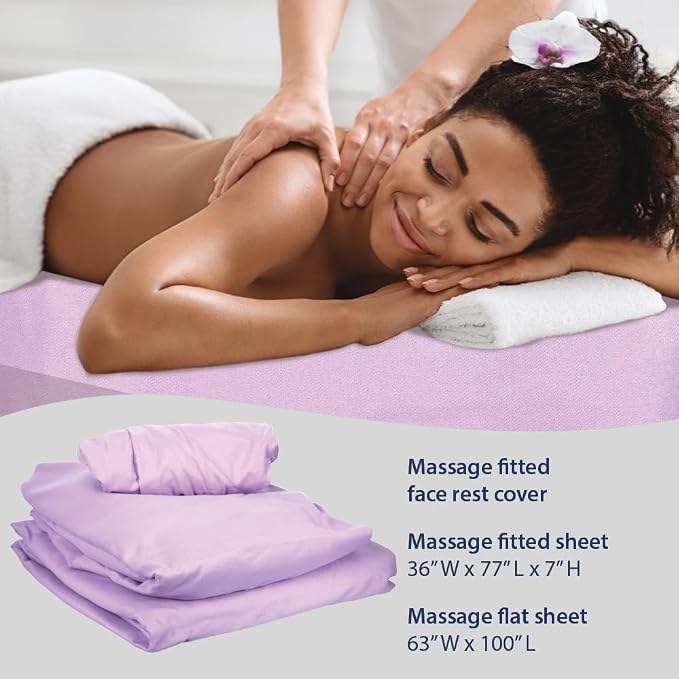 ForPro Premium Microfiber 3-Piece Massage Sheet Set, English Rose, Ultra-Light - Image 4
