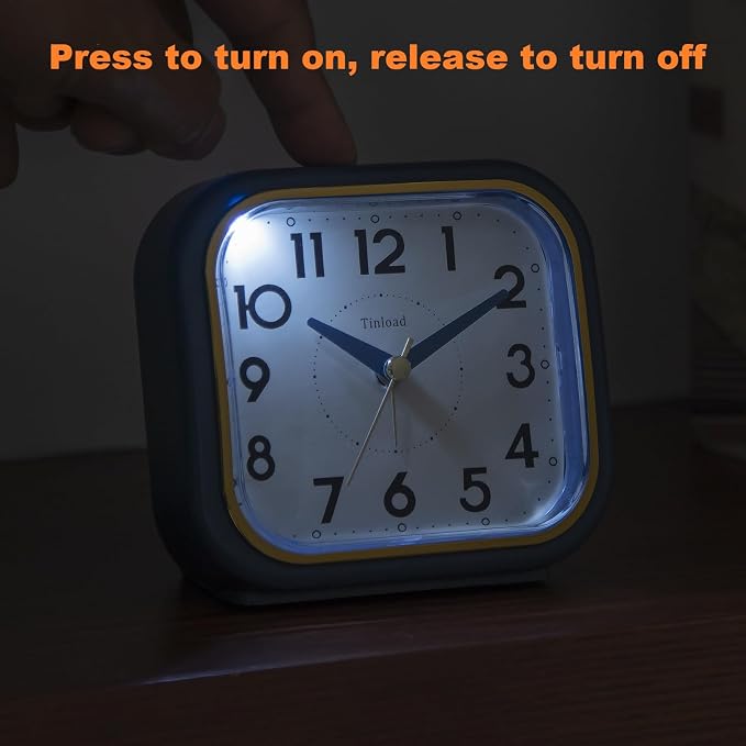Tinload 4.3" Vintage Retro Analog Alarm Clock, Super Silent Non Ticking Clock - Image 5