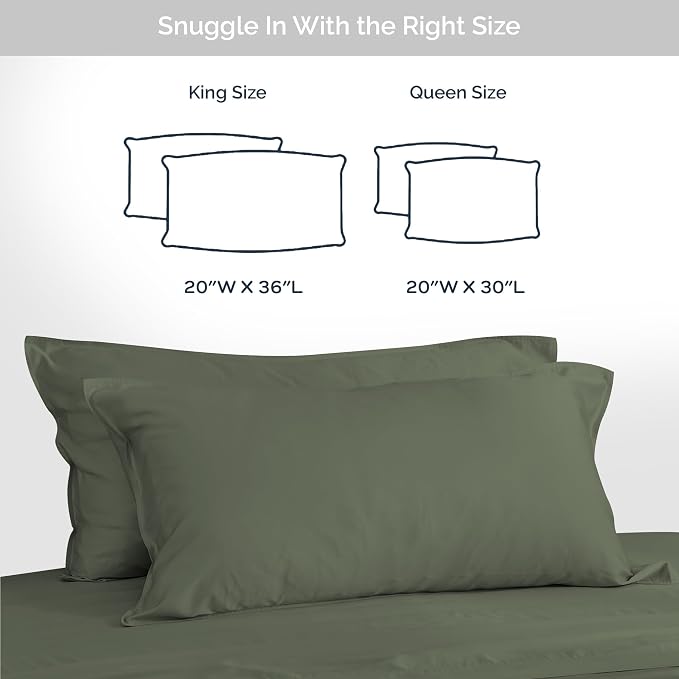 Pillow Cases Queen Size Set of 2 Pillowcases 100% Viscose from Bamboo Cooling - Image 6