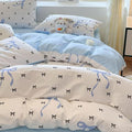 Nayoroom Blue Bow Duvet Cover Queen Size Reversible Blue Duvet Cover 3 Pieces by Nayoroom