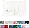 Oeko-TEX Certified White Silk Pillow Cases Made in USA, 100% Real Silk by ROSEWARD