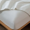 MooMee Fitted Bottom Sheet Only 100% Washed Cotton Linen Like Textured by MOOMEE