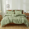 Simple&Opulence 100% Washed Linen Duvet Cover Set 5pcs Basic Style Natural by SimpleOpulence