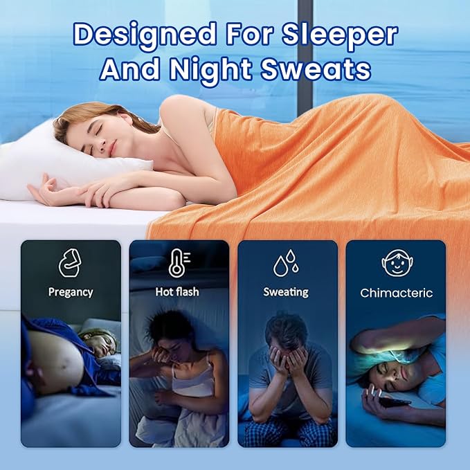 Topcee Cooling Blanket for Night Sweats Absorbs Heat to Keep Adults Cool on - Image 4