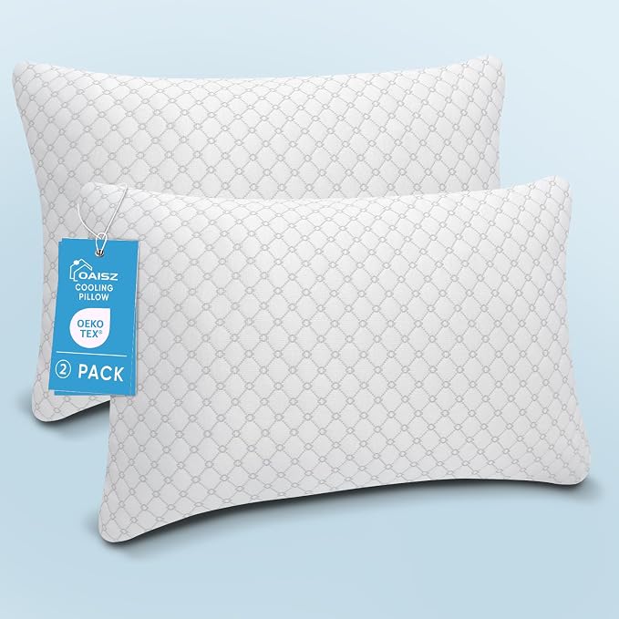 OAISZ Shredded Memory Foam Pillows, Bed Pillows King Size Set of 2, Cooling by OAISZ