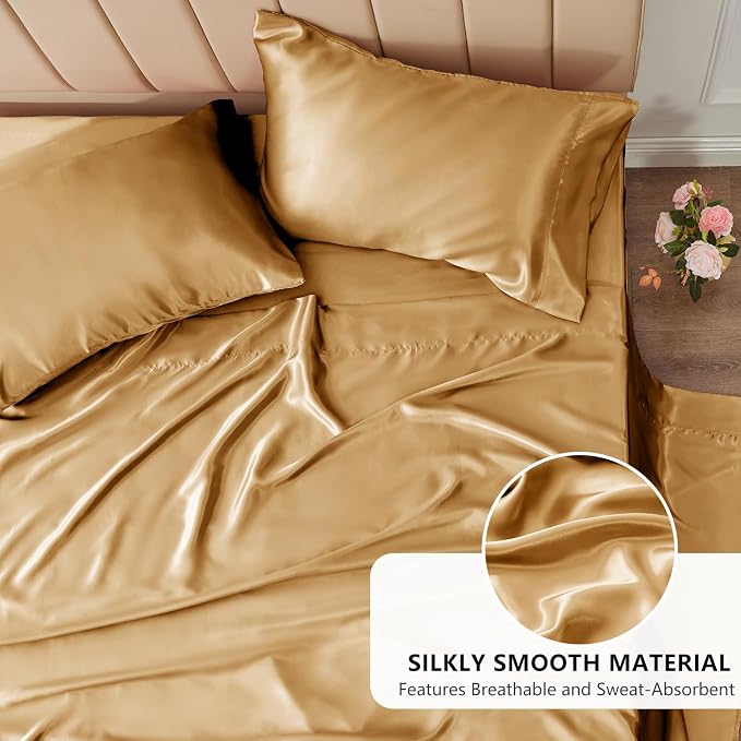 CozyLux Satin Sheets Full Size Sheets - Image 3