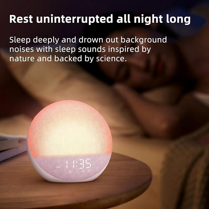 Odokee Sunrise Alarm Clock White Noise Machine: Natural Wake Up Light - Image 6