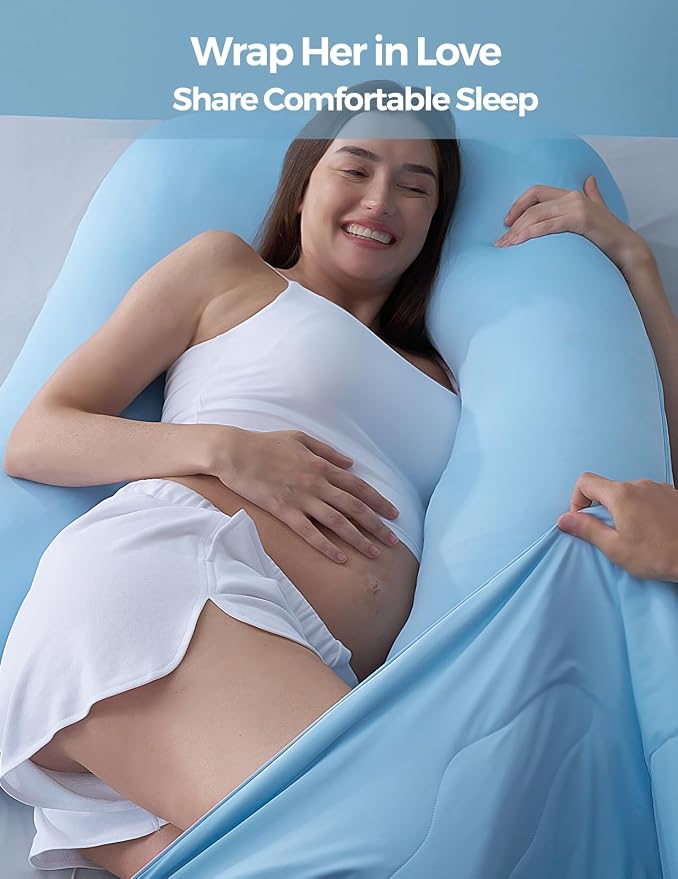 Momcozy Pregnancy Pillow with Cooling Cover, Dreamlign U Pro Maternity Pillow - Image 7
