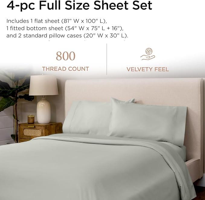 Threadmill Luxury 800 Thread Count Full Size 100% Cotton Sheets - Image 2