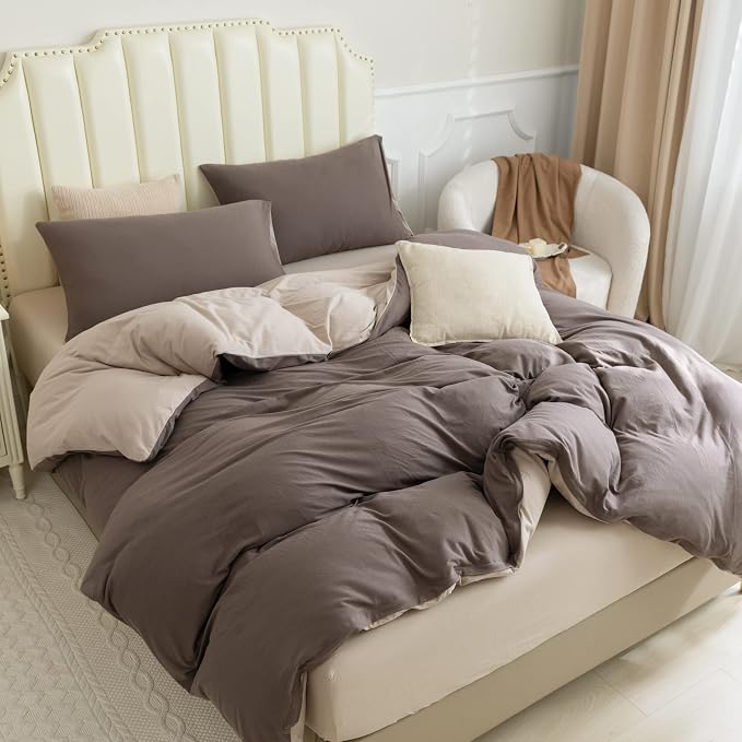 PURE ERA Jersey Knit Duvet Cover Set 100% T-Shirt Cotton Super Soft Comfy 3pc - Image 4