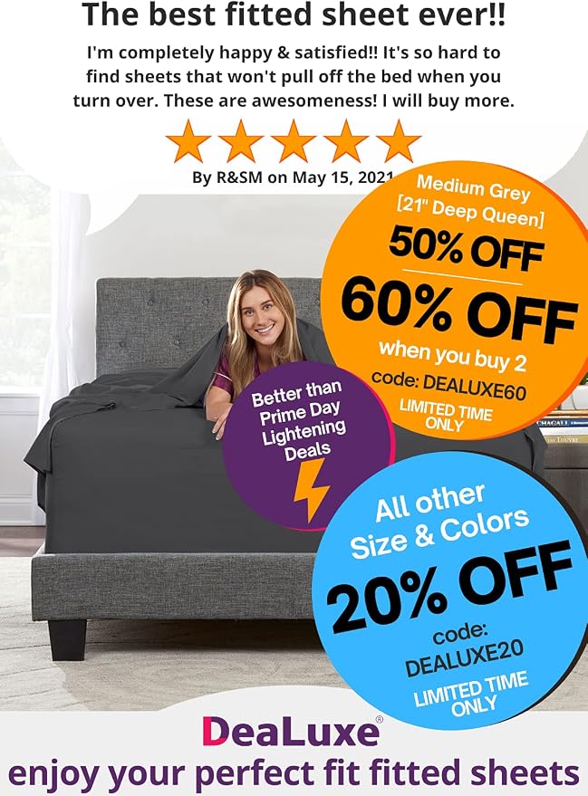 King Deep Pocket Fitted Bed Sheets - Image 2