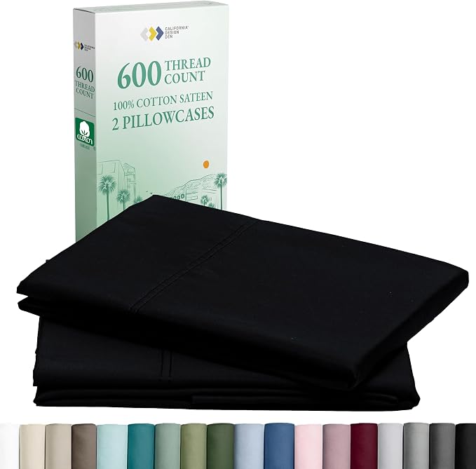 California Design Den Premium Pillow Cases King Size Set of 2-600 Thread Count by CaliforniaDesignDen
