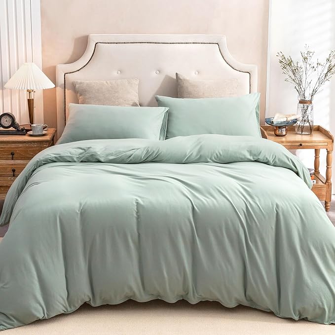 PURE ERA Jersey Knit Duvet Cover Set 100% T-Shirt Cotton Super Soft Comfy 3pc - Image 4