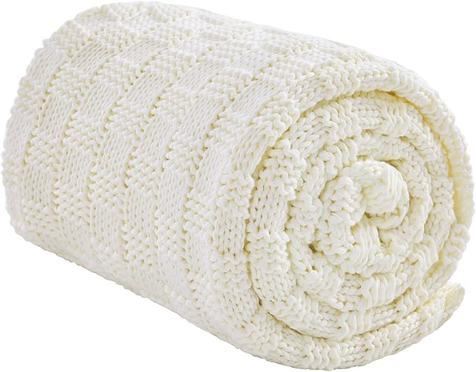 Knitted Weighted Blanket for Adult, No Beads Heavy Blanket 60” x 80'' 15lbs by Unknown
