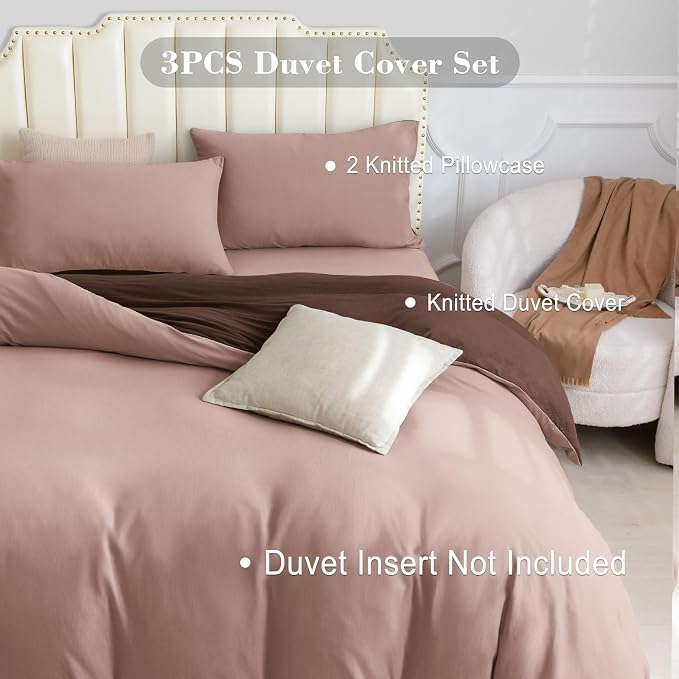 PURE ERA Jersey Knit Duvet Cover Set 100% T-Shirt Cotton Super Soft Comfy 3pc - Image 3