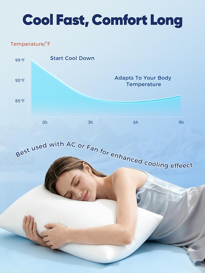 Avolare Cooling Pillow Cases King Size 2 Pack, Arc-Chill 3.0 Cooling Pillowcases - Image 2