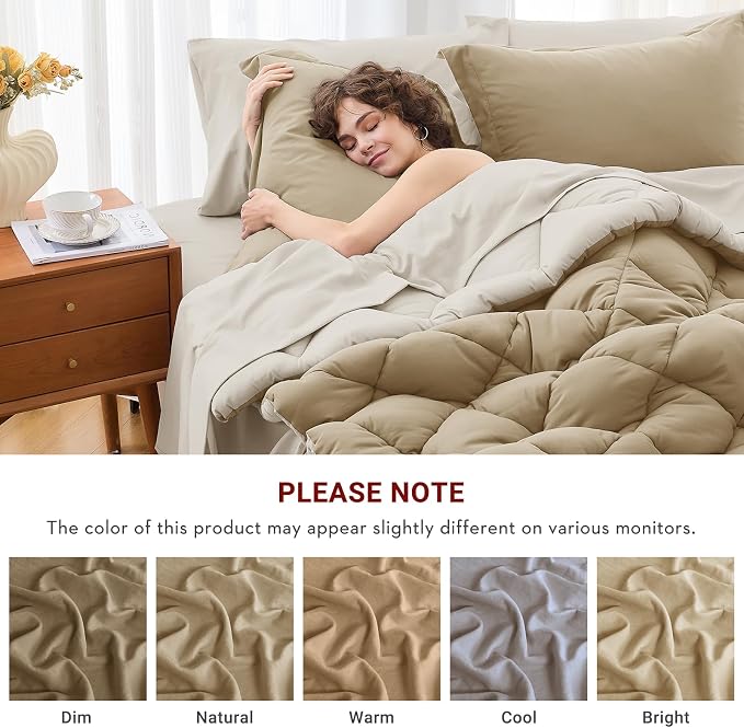 MUXHOMO 7 Pieces Full Comforter Set, Reversible Bed in a Bag Full Size - Image 4
