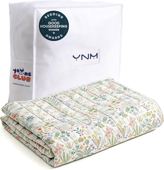 YnM 17lbs Weighted Blanket for Adults, Cooling Nylon/PE Heavy Bed Throw Blanket by YNM