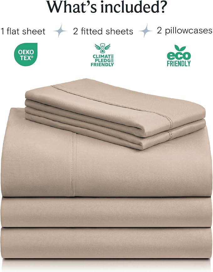 LuxClub 5 PC Split King Sheet Set, Breathable Luxury Bed Sheets, Deep Pockets - Image 2