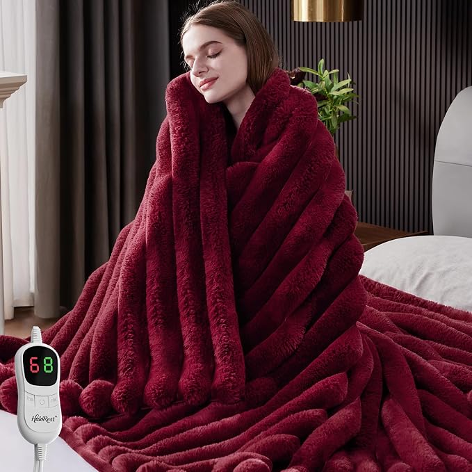 Heated Throw Blanket, Faux Fur Cozy Heating Blanket by Unknown