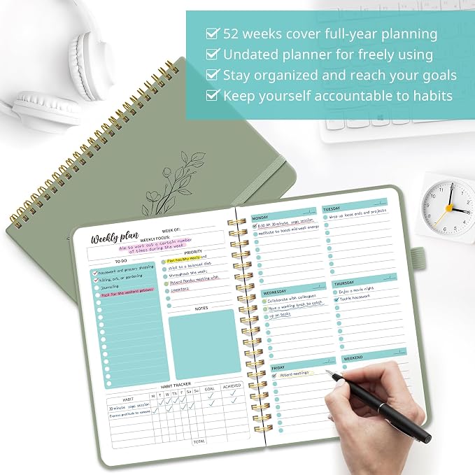 Undated Weekly Planner, Weekly To Do List Notebook - Image 3