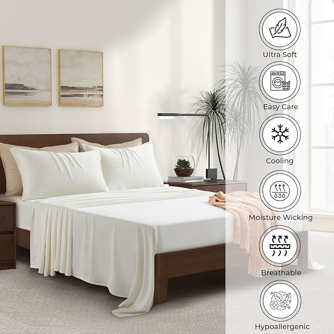 Luxury Bamboo Market | Queen Envelope Pillowcase Set | 100% Viscose Made from - Image 3