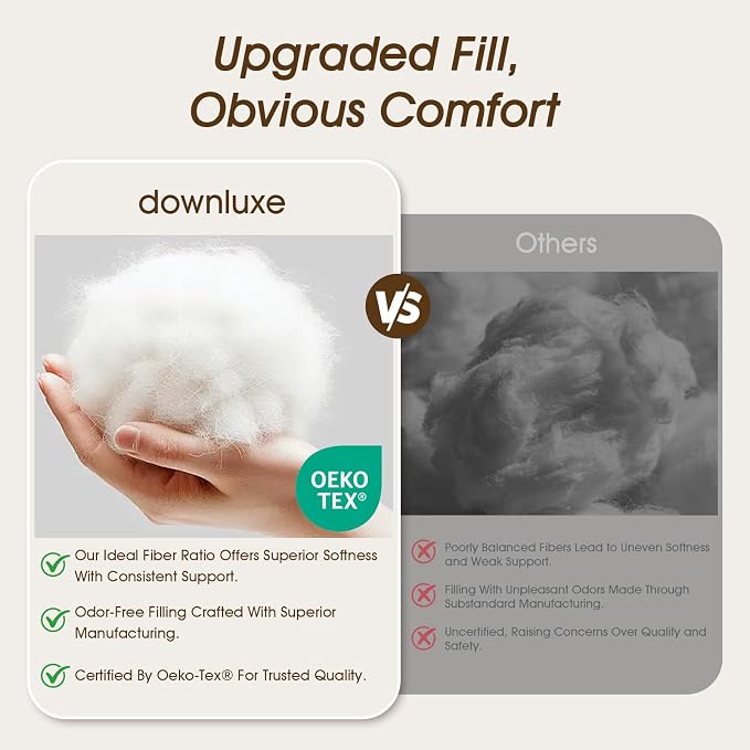 downluxe Queen Size Pillows Set of 4 – Premium Down Alternative Bed Pillows - Image 4