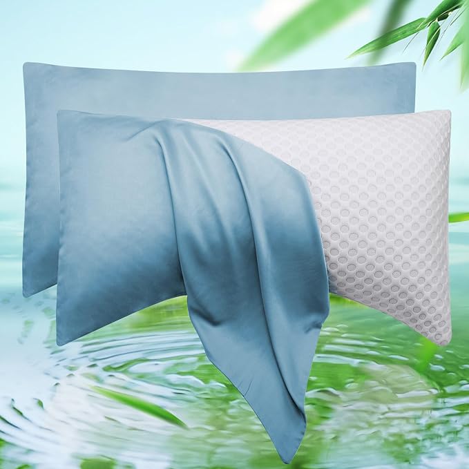 Cooling Crescent Pillow Cases Queen Size Set of 2 by ELIBABA