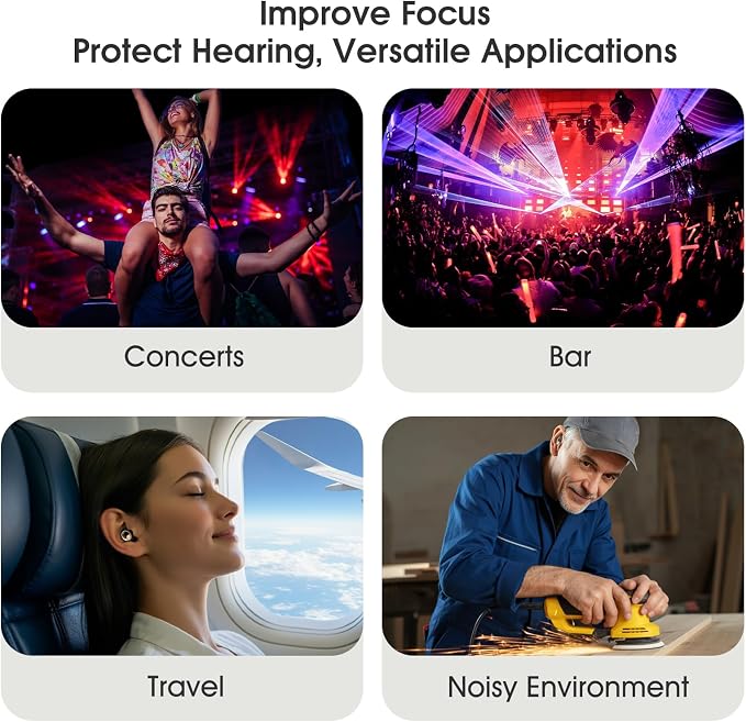 Ear Plugs for Sleeping, 50dB Noise Cancelling Ear Plugs, Reusable Silicone - Image 3