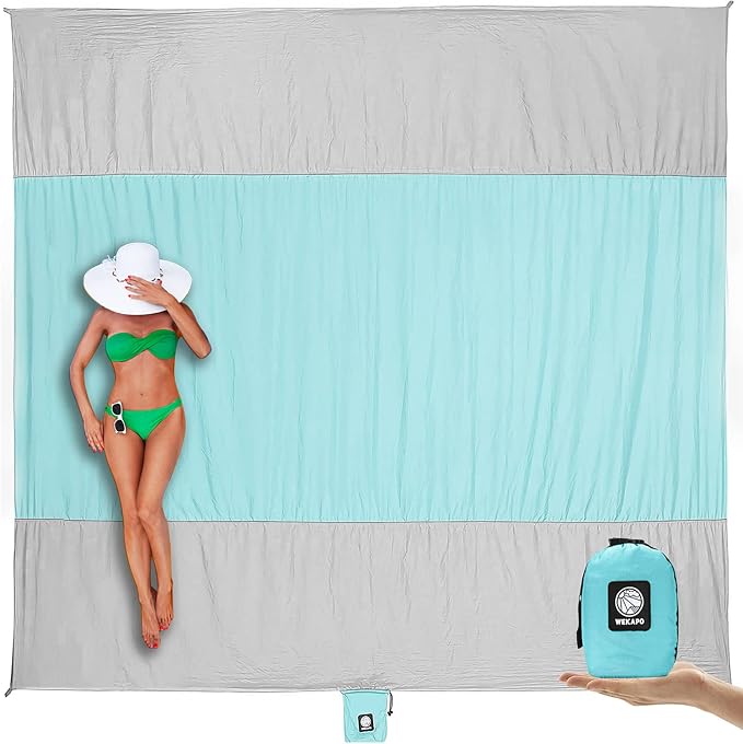 WEKAPO Beach Blanket Sandproof Waterproof, Extra Large Beach Mat, Oversized & by Wekapo
