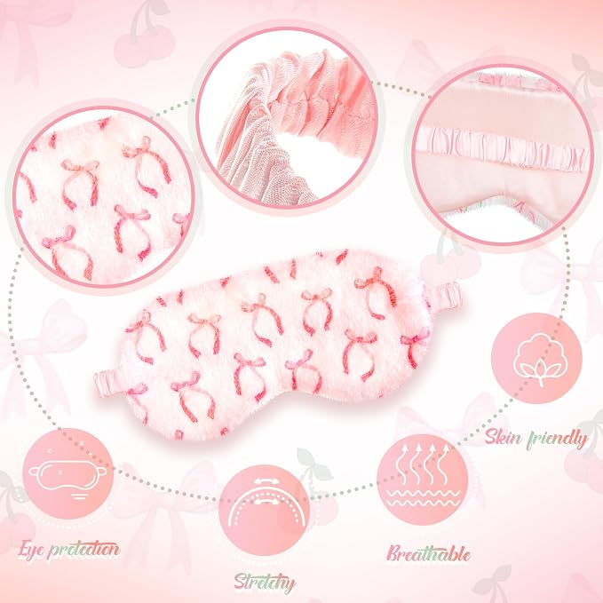 Cuffbow 6 Pack Plush Sleep Mask Set, Cute Plush Eye Masks - Image 3