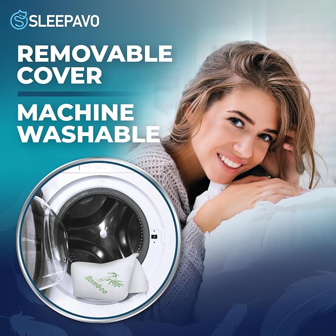 Sleepavo Adjustable Cooling Pillows Queen Size Set of 2 Pack - Image 6
