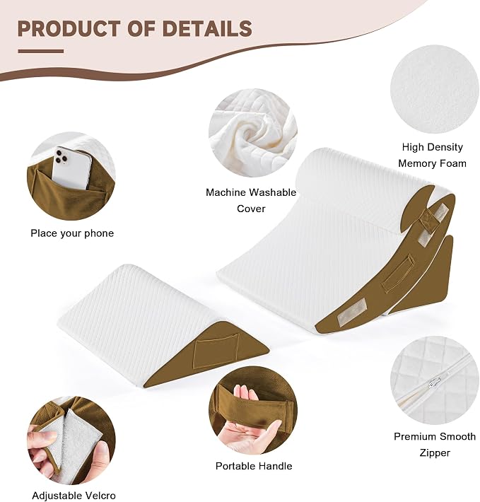 Yojoker 4PCS Orthopedic Bed Wedge Pillow Set - Image 5