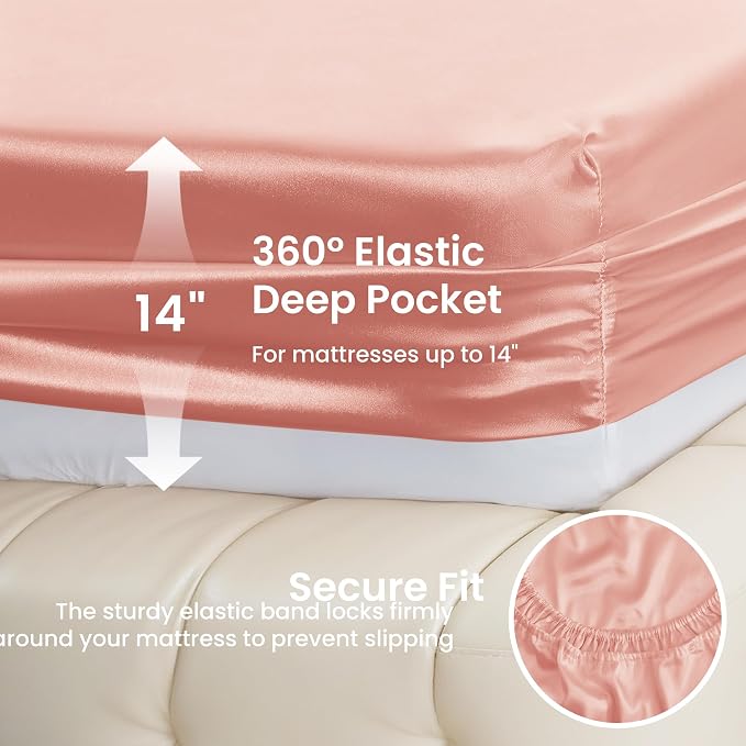 Love's cabin Twin Satin Sheets Sets - Image 4