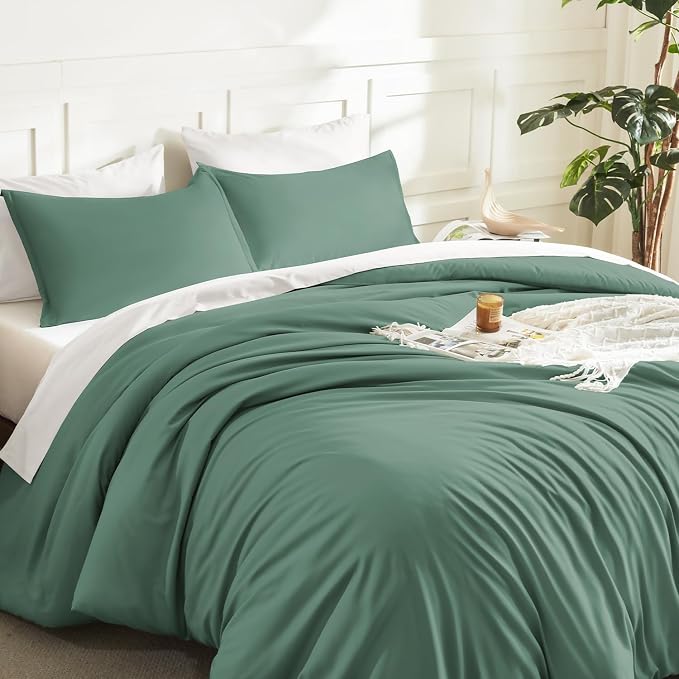 Litanika Comforters King Size Haze Green, 3 Pieces Lightweight Solid Bedding - Image 5