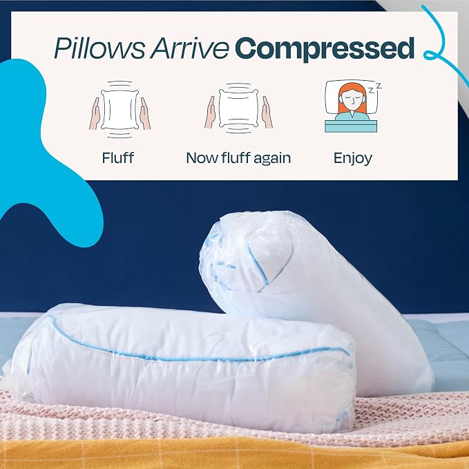 Linenspa Two Pack Shredded Gel Memory Foam Pillow, King Size – Cooling Bed - Image 5