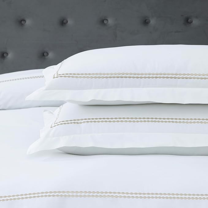 Dreamology White Duvet Cover Luxury Hotel Quality Bedding Set 100% Cotton - Image 5